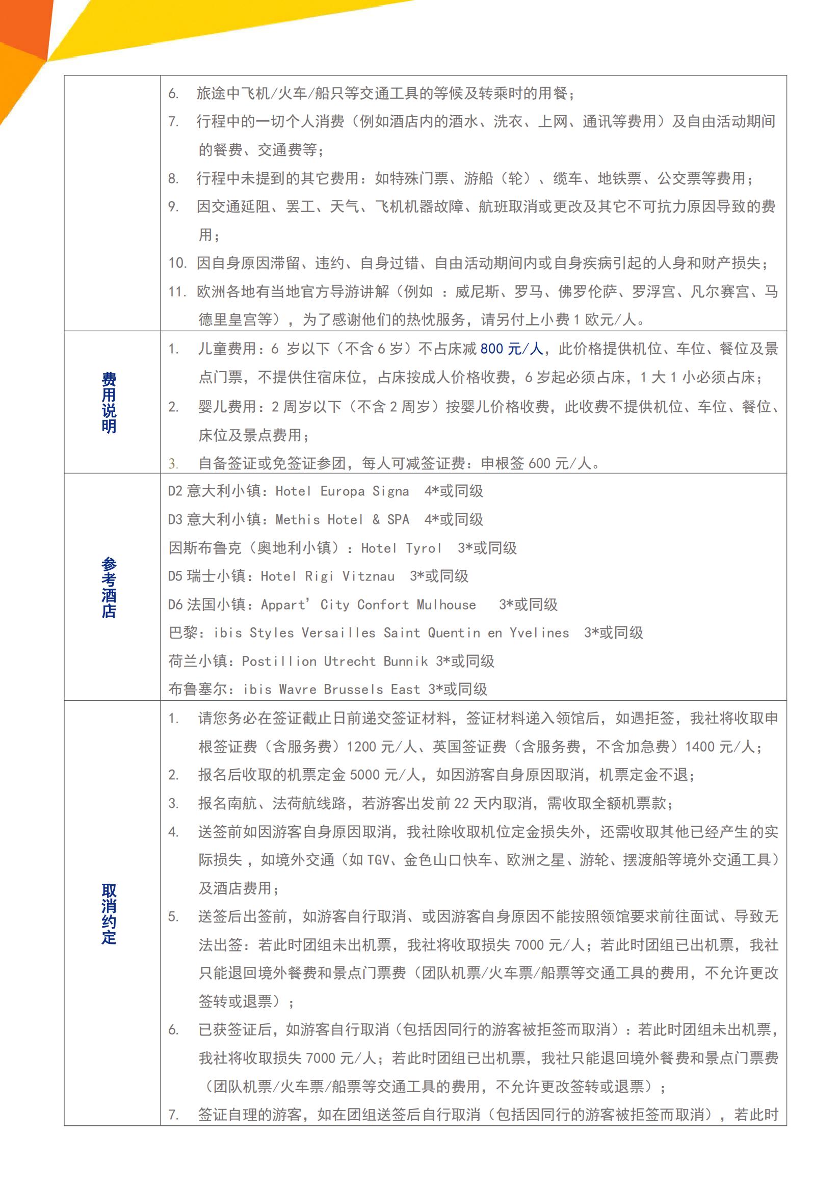 F2花季·金牌法瑞意德+郁金香一價全含13天（FCO-BRU）HU深圳往返-法簽_11