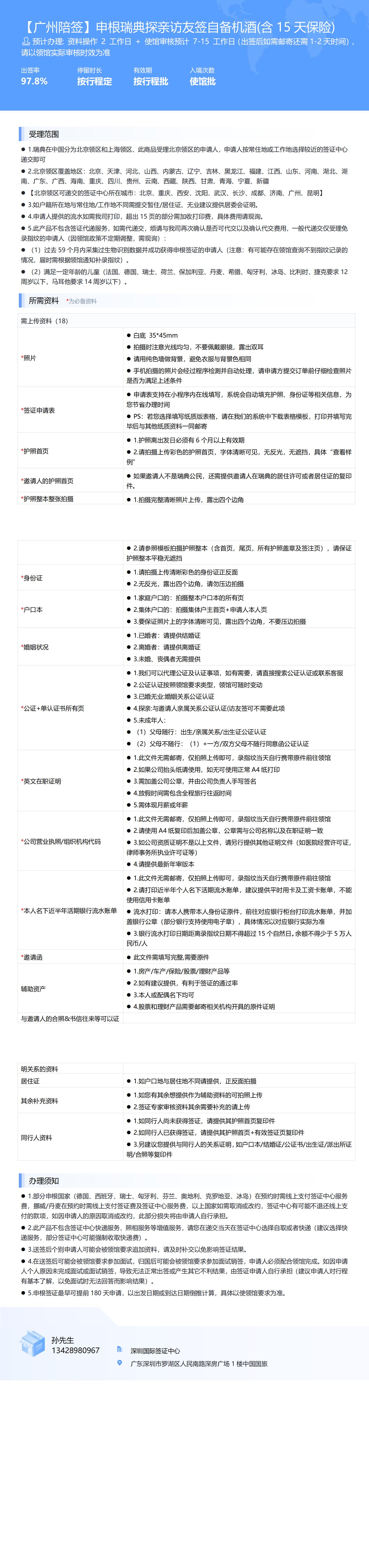 【廣州陪簽】申根瑞典探親訪友簽自備機酒(含15天保險)-辦簽資料-在職人員_00